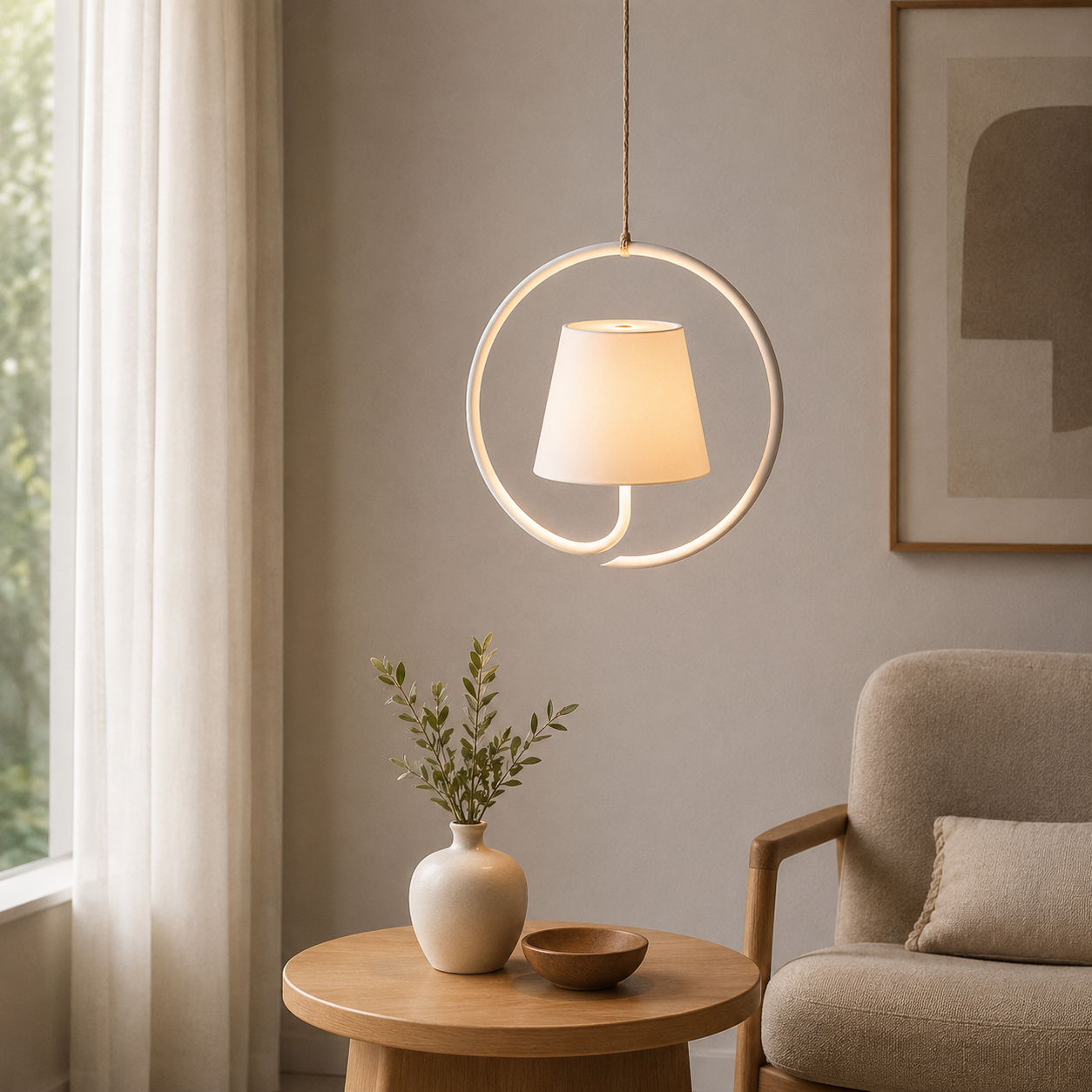 Modern Touch Dimming Pendant Light with Rechargeable LED | Calvexa