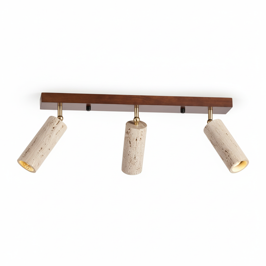 Modern Travertine Finish Ceiling Light Fixture | Polvra