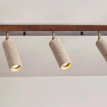 Modern Travertine Finish Ceiling Light Fixture | Polvra