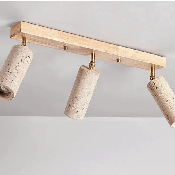 Modern Travertine Finish Ceiling Light Fixture | Polvra