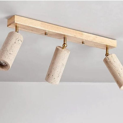 Modern Travertine Finish Ceiling Light Fixture | Polvra