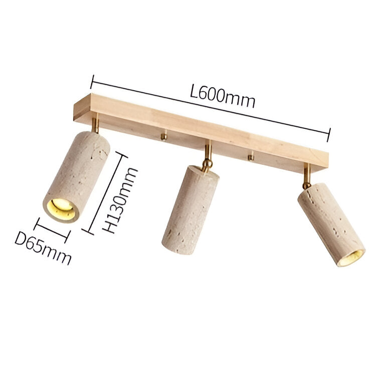 Modern Travertine Finish Ceiling Light Fixture | Polvra