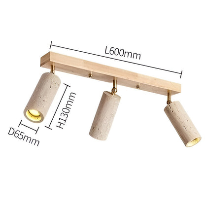 Modern Travertine Finish Ceiling Light Fixture | Polvra