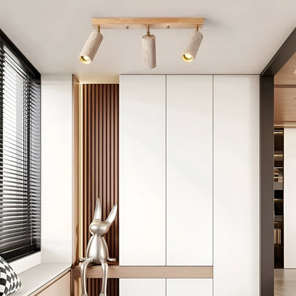 Modern Travertine Finish Ceiling Light Fixture | Polvra