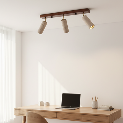 Modern Travertine Finish Ceiling Light Fixture | Polvra