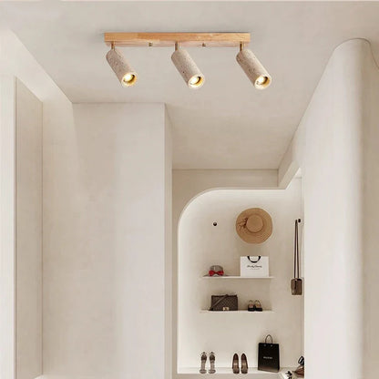 Modern Travertine Finish Ceiling Light Fixture | Polvra
