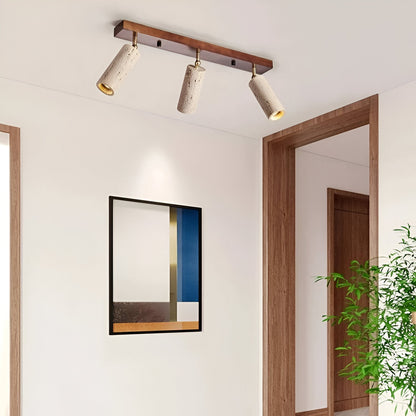 Modern Travertine Finish Ceiling Light Fixture | Polvra