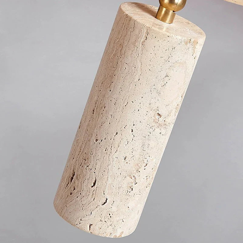 Modern Travertine Finish Ceiling Light Fixture | Polvra