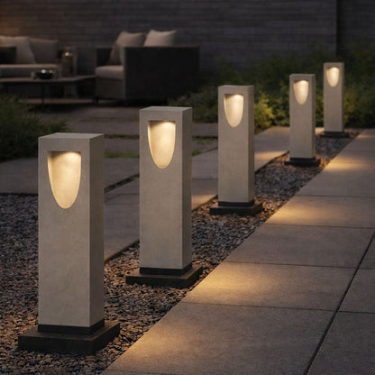 Modern Warm LED Stone Outdoor Path Light for Gardens | Stonara