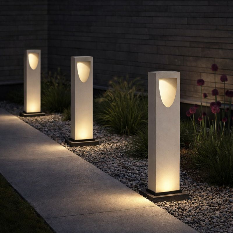 Modern Warm LED Stone Outdoor Path Light for Gardens | Stonara
