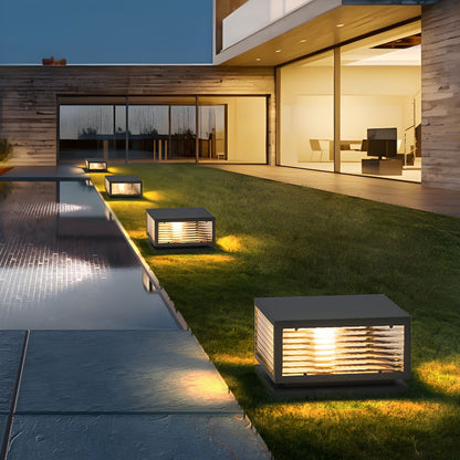 Modern Waterproof Square Metal Outdoor Light Fixture | Lumario