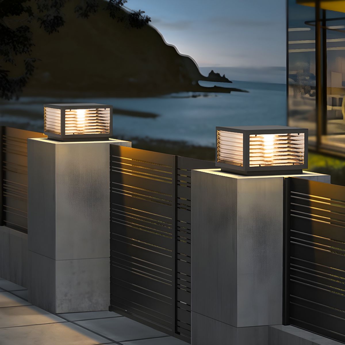 Modern Waterproof Square Metal Outdoor Light Fixture | Lumario