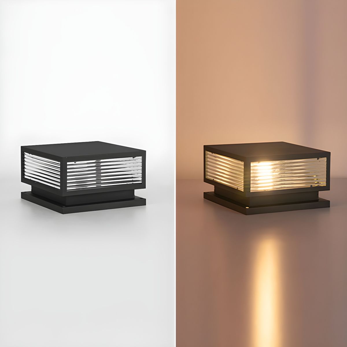 Modern Waterproof Square Metal Outdoor Light Fixture | Lumario