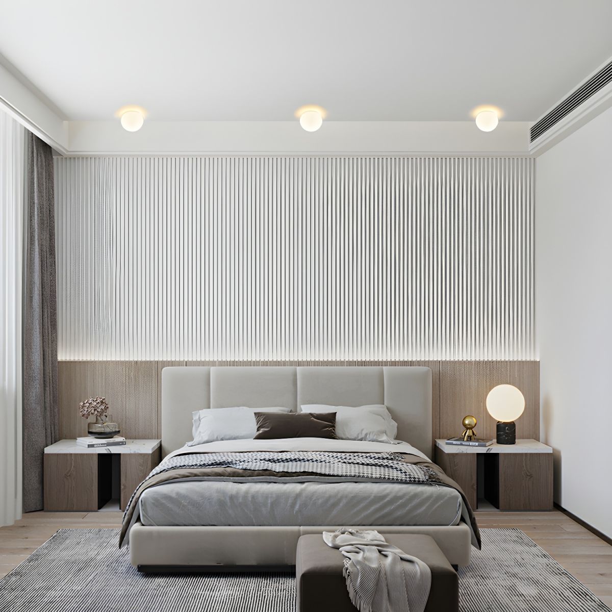 Modern White Globe Ceiling Light Flush Mount Fixture | Lunera