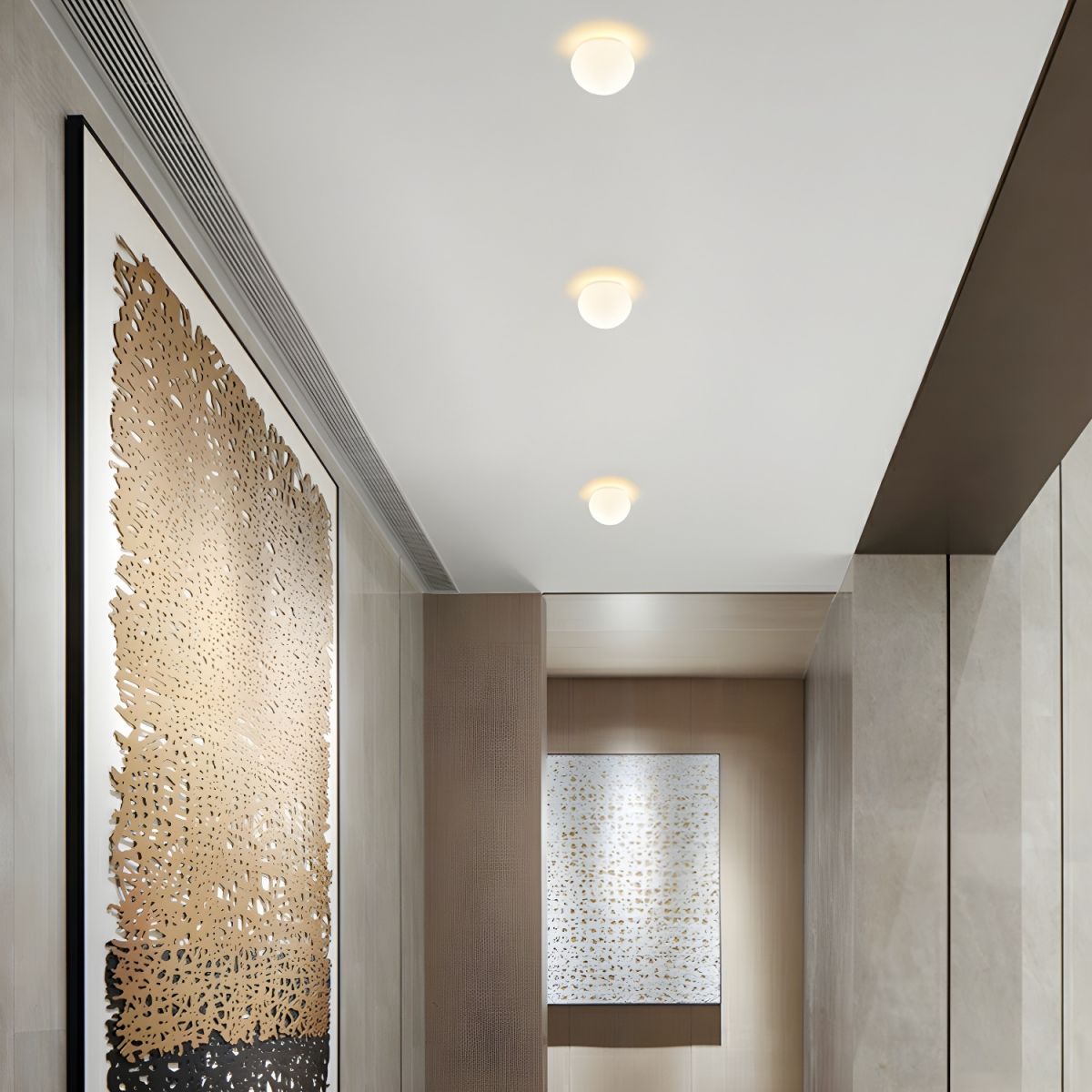Modern White Globe Ceiling Light Flush Mount Fixture | Lunera