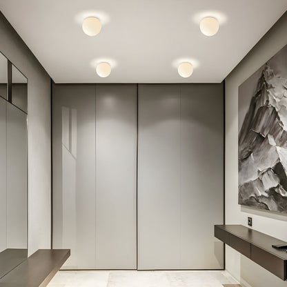 Modern White Globe Ceiling Light Flush Mount Fixture | Lunera