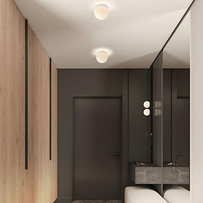 Modern White Globe Ceiling Light Flush Mount Fixture | Lunera