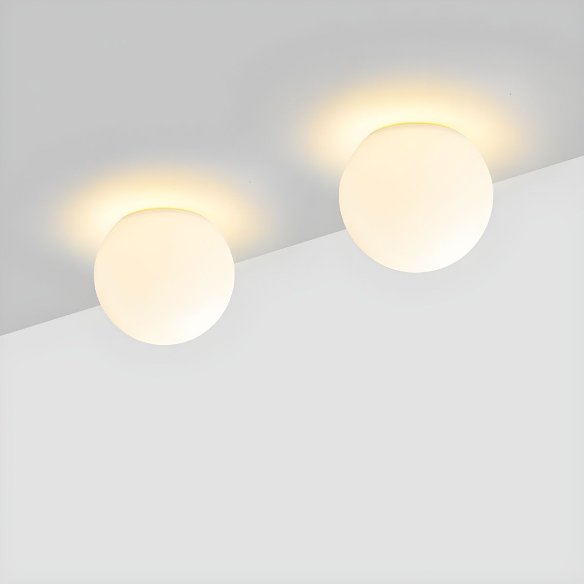 Modern White Globe Ceiling Light Flush Mount Fixture | Lunera
