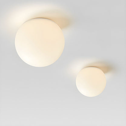 Modern White Globe Ceiling Light Flush Mount Fixture | Lunera