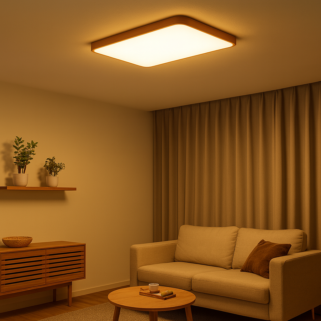 Modern Wood Frame Ceiling Lamp with Sleek Design | Jarnix