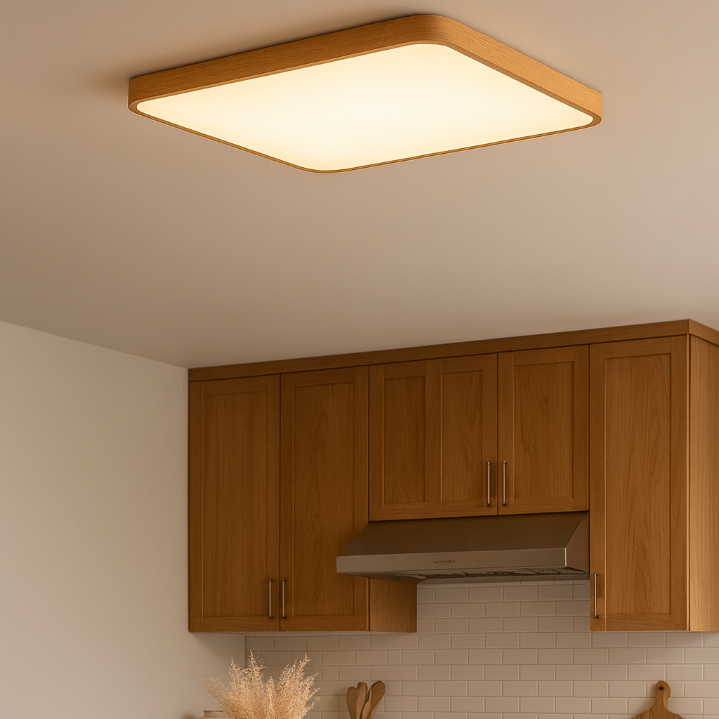 Modern Wood Frame Ceiling Lamp with Sleek Design | Jarnix