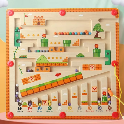 Montessori Magnetic Wooden Maze Puzzle Colour Balls | Calvora