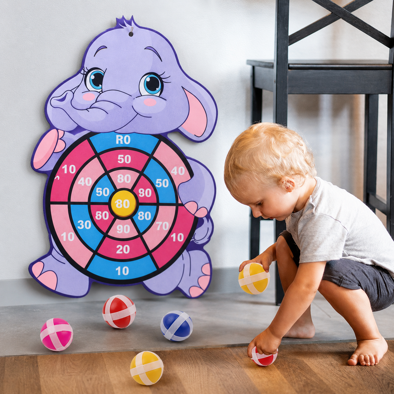 Montessori Sticky Ball Dartboard Target Throwing Kid Game | Lunvera