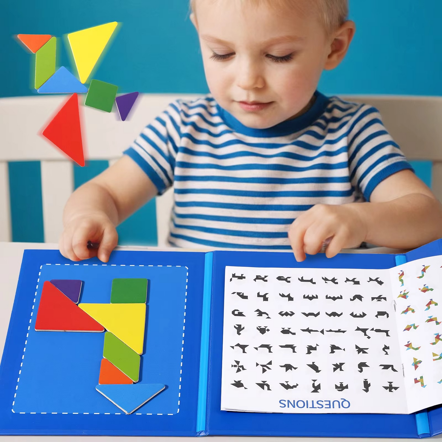Montessori Toy Magnetic Tangram Puzzle Foldable Book Set | Brinova