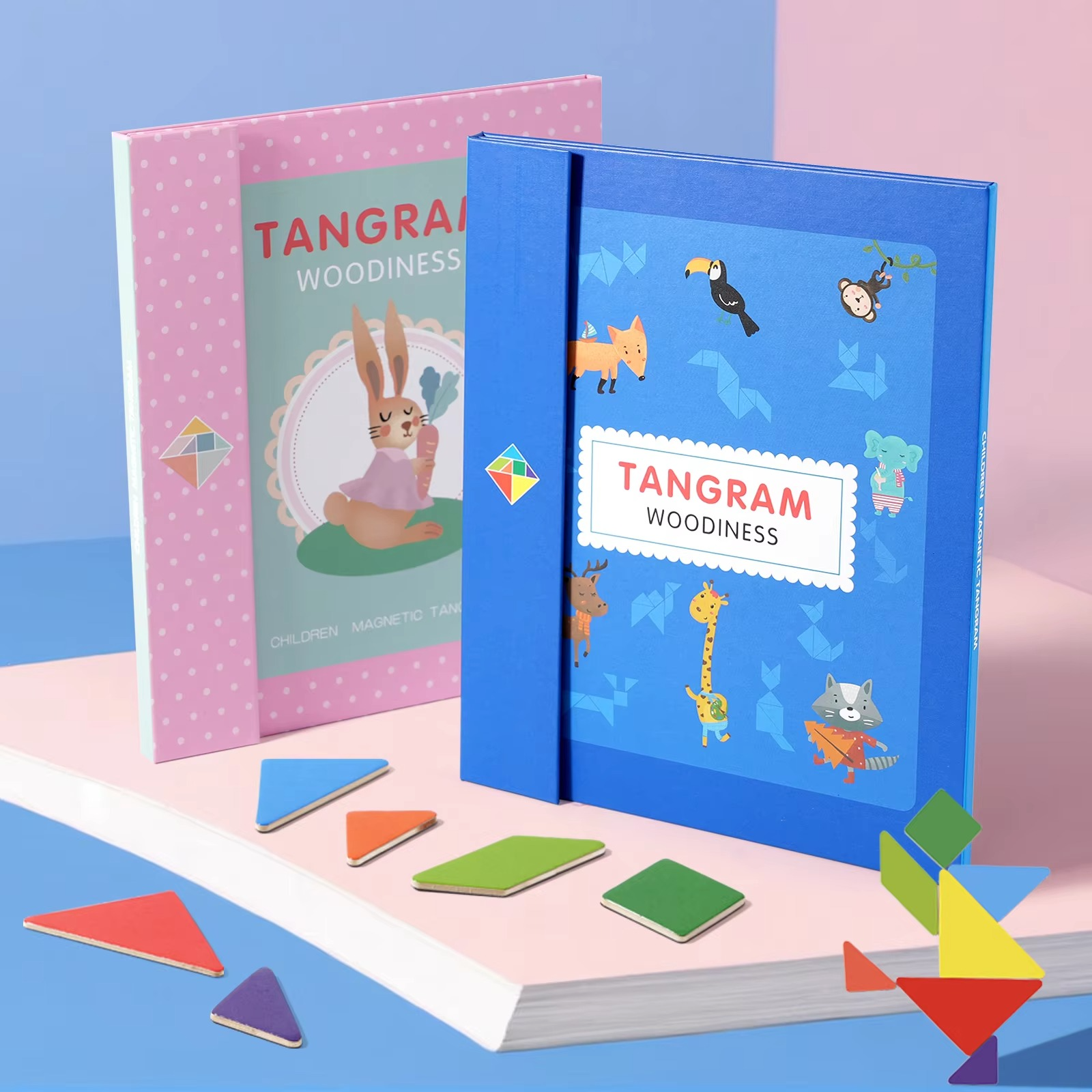 Montessori Toy Magnetic Tangram Puzzle Foldable Book Set | Brinova