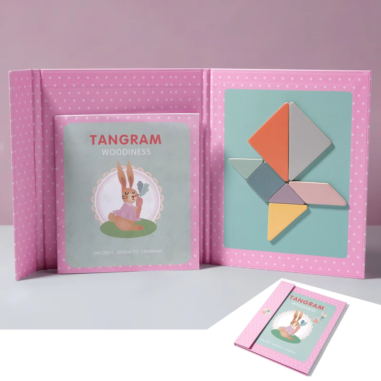 Montessori Toy Magnetic Tangram Puzzle Foldable Book Set | Brinova