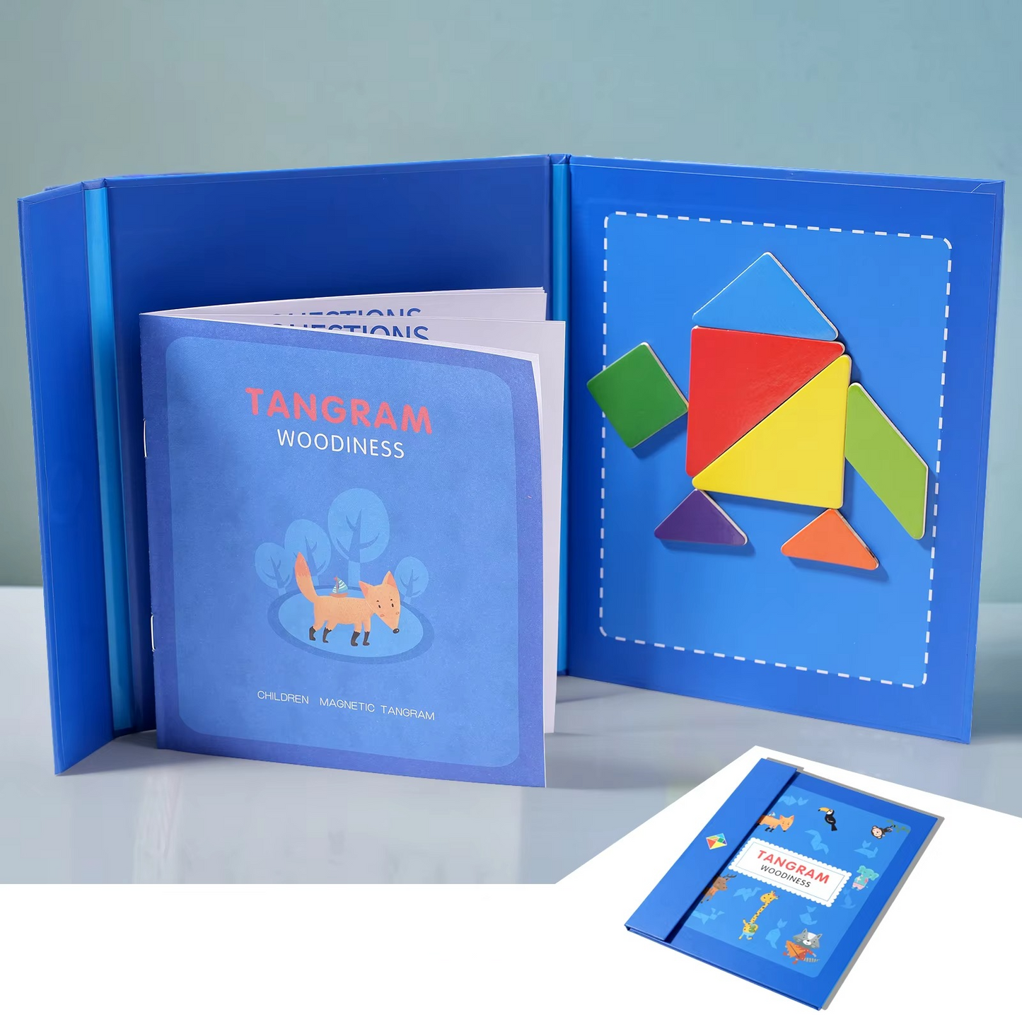Montessori Toy Magnetic Tangram Puzzle Foldable Book Set | Brinova