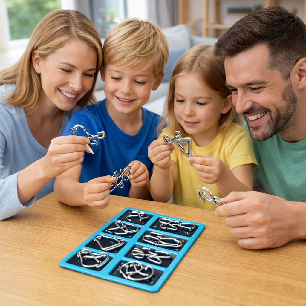 Montessori Toy Metal Wire Puzzle Set Eight Piece Game | Kelvoro