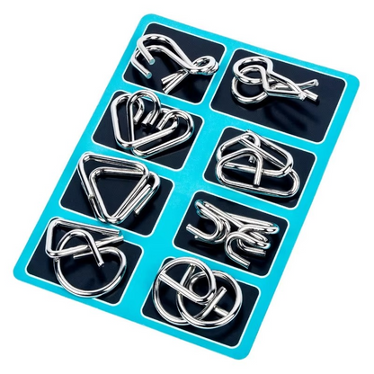 Montessori Toy Metal Wire Puzzle Set Eight Piece Game | Kelvoro