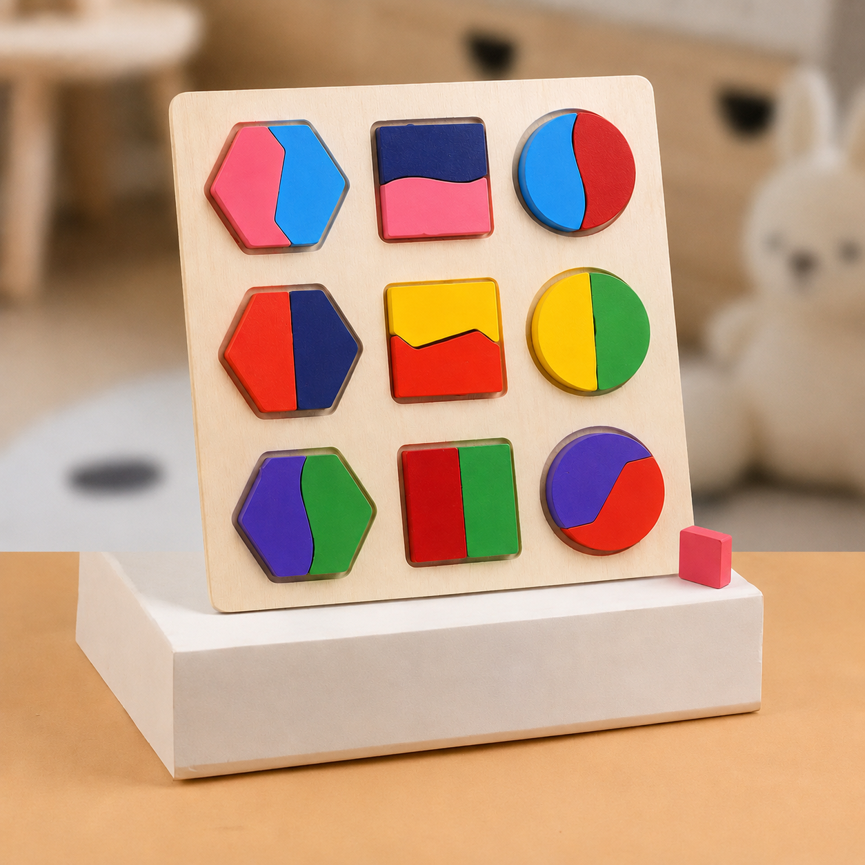 Montessori Toy Wooden Shape Sorting Puzzle for Kids Play | Norveta