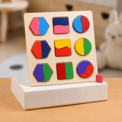 Montessori Toy Wooden Shape Sorting Puzzle for Kids Play | Norveta