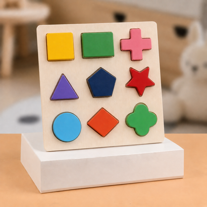 Montessori Toy Wooden Shape Sorting Puzzle for Kids Play | Norveta