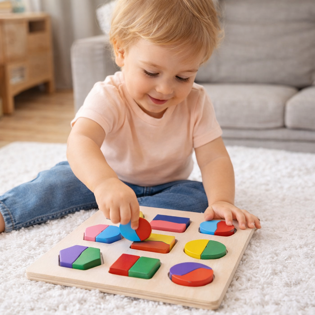 Montessori Toy Wooden Shape Sorting Puzzle for Kids Play | Norveta