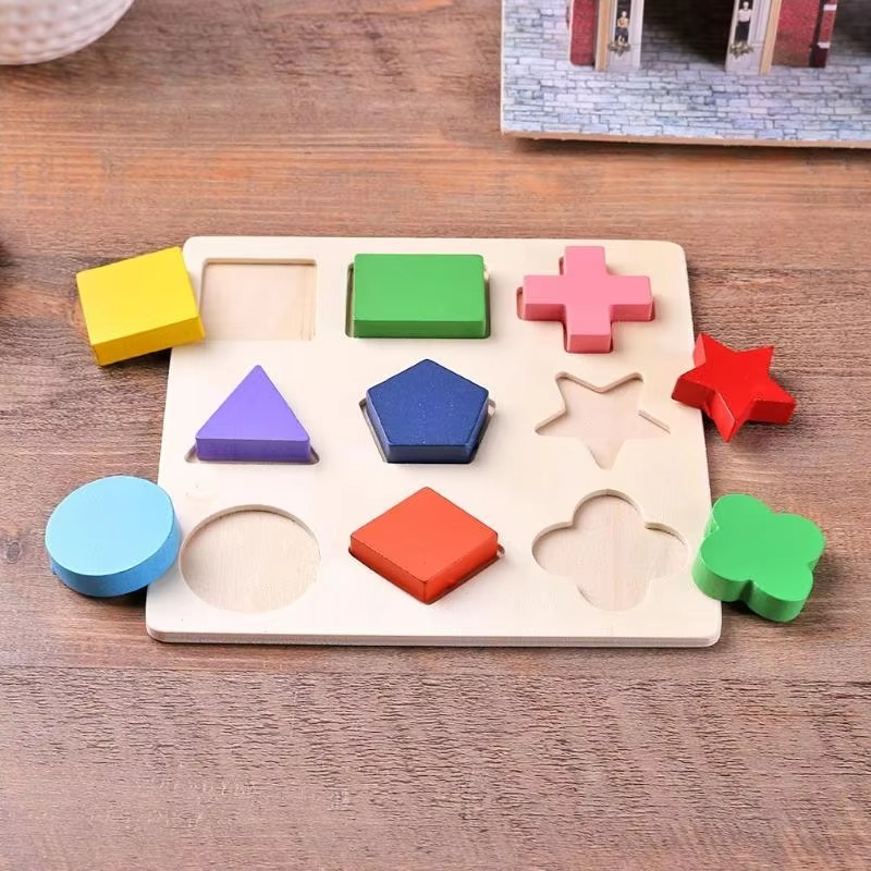 Montessori Toy Wooden Shape Sorting Puzzle for Kids Play | Norveta
