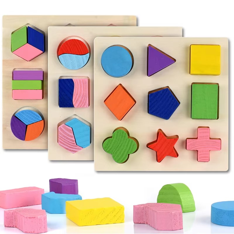 Montessori Toy Wooden Shape Sorting Puzzle for Kids Play | Norveta