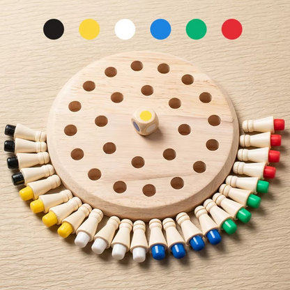 Montessori Wooden Memory Board Game with Coloured Pegs | Carvello