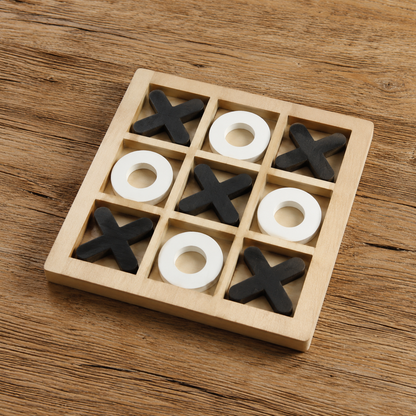 Montessori Wooden Tic Tac Toe Board Game for Kids Play | Melvian