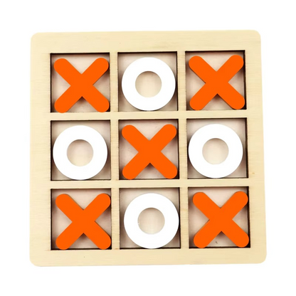 Montessori Wooden Tic Tac Toe Board Game for Kids Play | Melvian