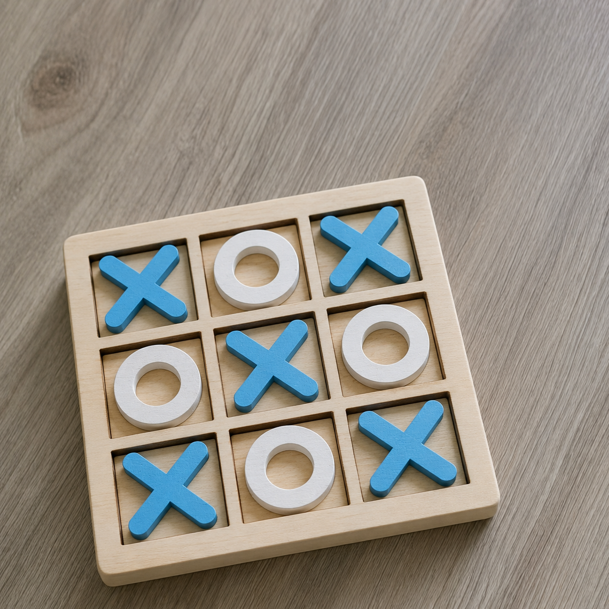 Montessori Wooden Tic Tac Toe Board Game for Kids Play | Melvian