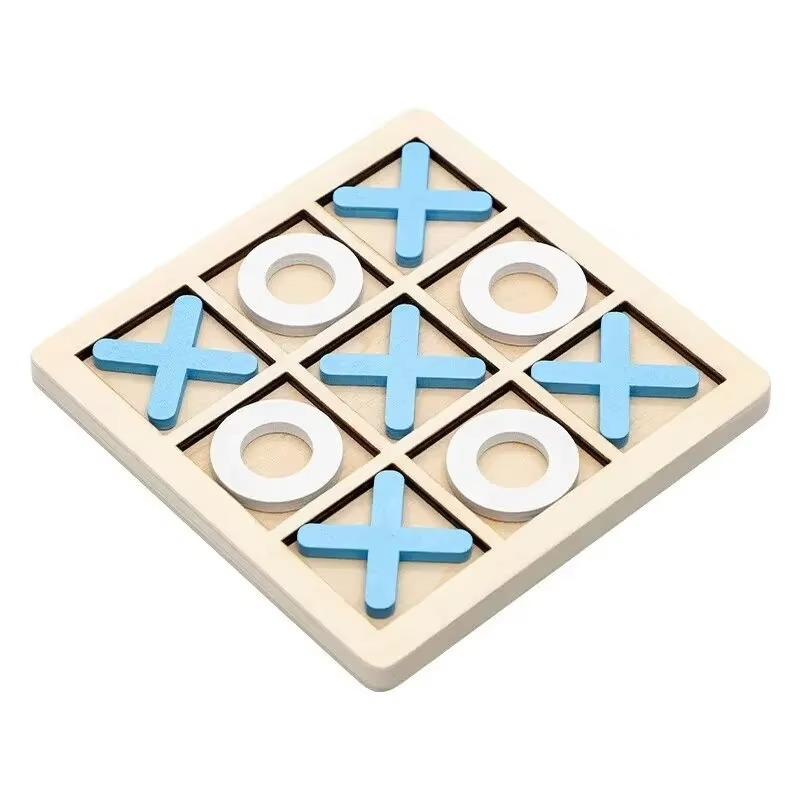 Montessori Wooden Tic Tac Toe Board Game for Kids Play | Melvian