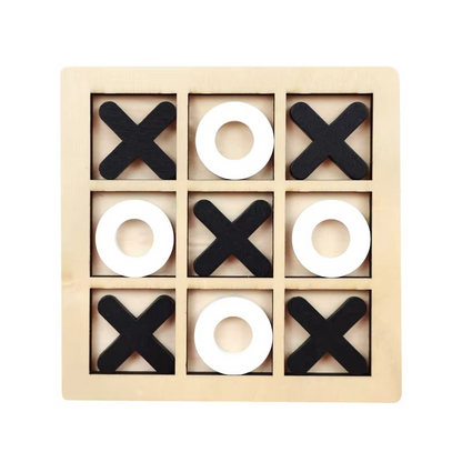 Montessori Wooden Tic Tac Toe Board Game for Kids Play | Melvian