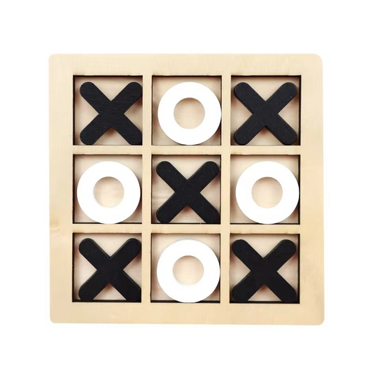 Montessori Wooden Tic Tac Toe Board Game for Kids Play | Melvian