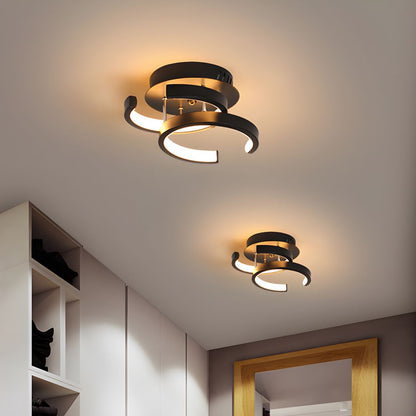 Moon LED Semi Flush Ceiling Light Black or White | Moonsa