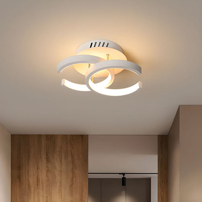 Moon LED Semi Flush Ceiling Light Black or White | Moonsa