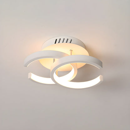 Moon LED Semi Flush Ceiling Light Black or White | Moonsa