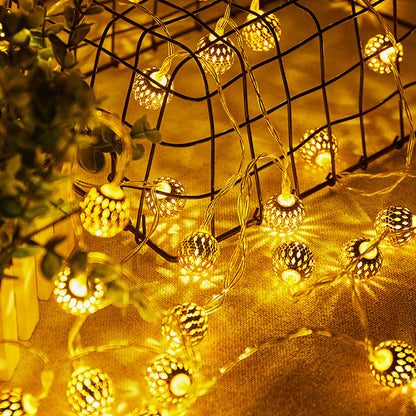 Moroccan Orb LED String Lights Battery Solar USB | Orbiva